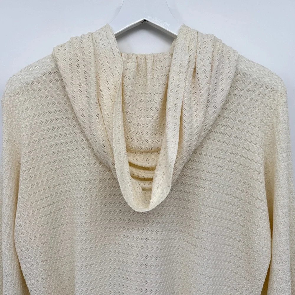 Vintage 60s Dotti Original Cover Up Top Large Hooded Tabit Zipper Coastal Beachy